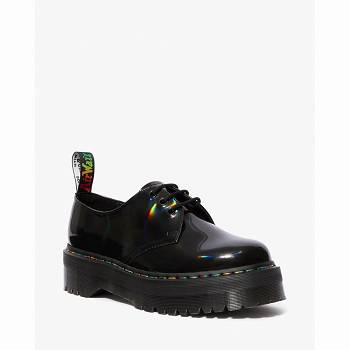 Dr Martens 1461 Rainbow Patent - Cierne Topánky na Platforme Damske, DR0241